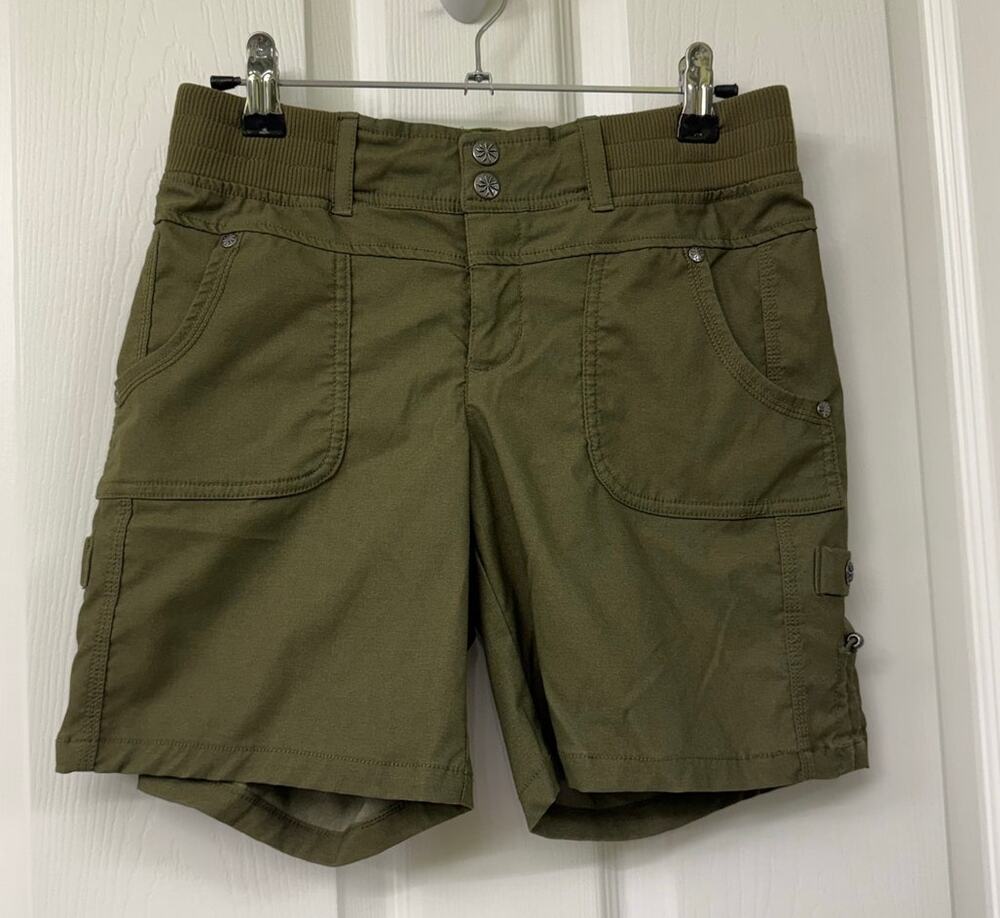 Athleta size 2 hiking shorts utility pockets olive green outdoor camping